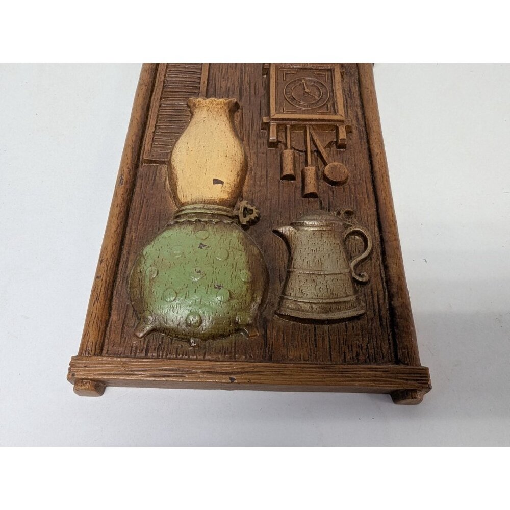Vtg Country Theme Multi Products Faux Wood Wall Art Lamp percolator 1303 USA - Picture 2 of 6